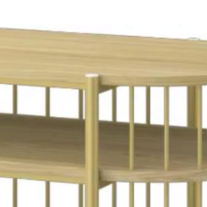 צורה אליפסה במבוק יחידת טלוויזיה לסלון, 3-שכבות עץ במבוק שולחן מרכז שולחן עם אחסון טלוויזיה Meuble - Product Image 4