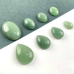 Fourniture directe d'usine <span class=keywords><strong>Shi</strong></span> Zai <span class=keywords><strong>Mei</strong></span> goutte d'eau fond plat artisanat en vrac autre artisanat en cristal cabochon d'aventurine verte naturelle - Product Image 1