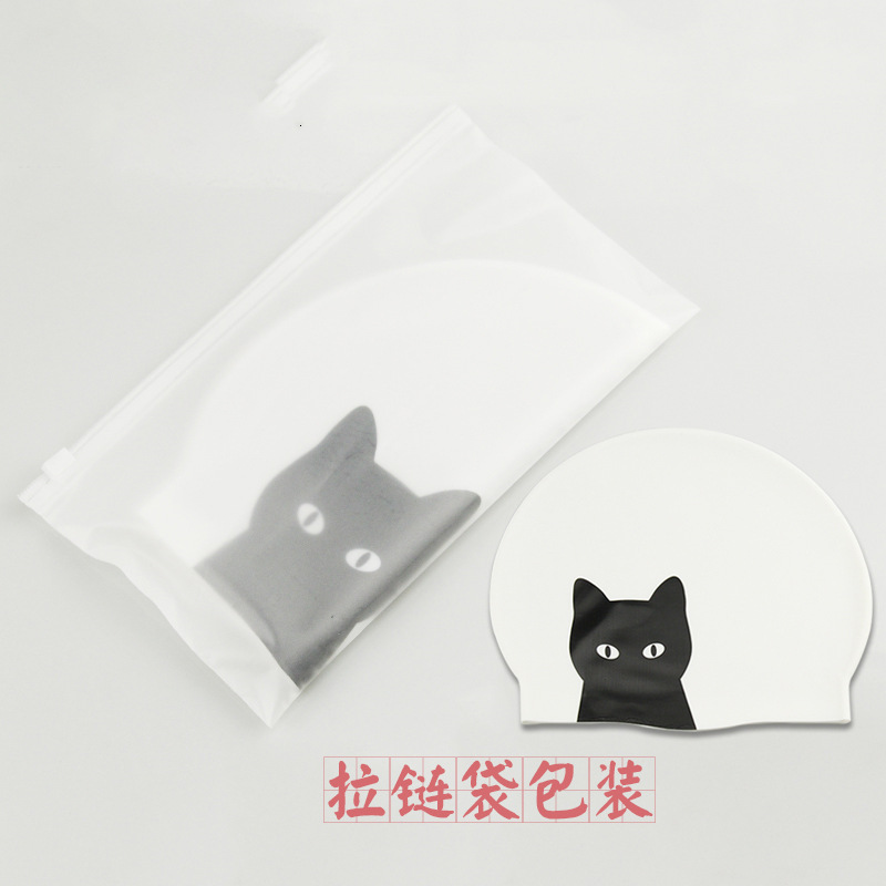 Sac à fermeture éclair chat noir