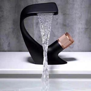 Robinet de cuisine et de salle de bain à cascade à poignée unique, eau chaude et froide, nouveau, avec cartouche céramique, montage monotrou, en laiton, tactile - Product Image 3