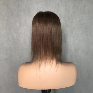 En gros 100% Chinois Remy Mono Base de Cheveux Humains Topper 5 Clips en Mono Top Toupet pour Femmes Blanches Postiche - Product Image 6