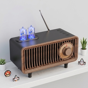 <span class=keywords><strong>Radio</strong></span> <span class=keywords><strong>FM</strong></span> de Estilo Vintage 3 <span class=keywords><strong>en</strong></span> 1 con Acabado de Madera Retro, Ranura para Tarjeta TF y Audio Inalámbrico Portátil 5.0 - Product Image 3