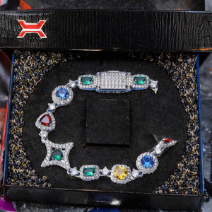 Bracelet à maillons géométriques en argent 925 plaqué or rose NUOYA, nouvelle arrivée, avec moissanite VVS, bijoux de luxe pour femmes - Product Image 3