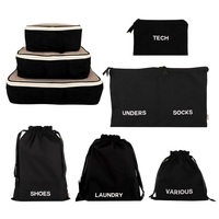 Ginzeal Sacs de voyage Bagages Sac de voyage Ensemble Pliable Coton Organisateur de voyage Sac Ensemble 8pcs Ensembles Compression Emballage Cubes