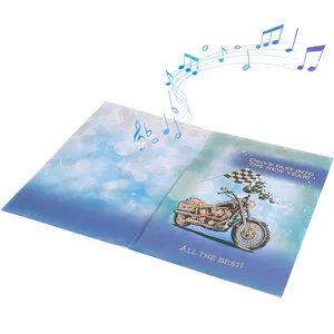 Custom Handmade Folded Music Birthday Greeting Cards With Light And Sound