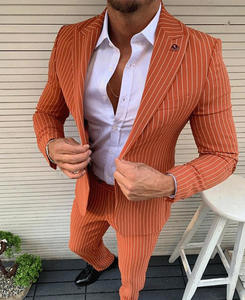 थोक पुरुषों के सूट प्रोम टक्सेडो स्लिम फिट दूल्हे की शादी की पोशाक पुरुषों की कस्टम सूट जैकेट सेट (जैकेट + पैंट) - Product Image 3