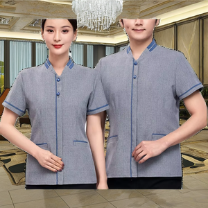 Chaquetas de Chef Unisex Vesbhusha para Personal de Limpieza, Poliéster/Algodón, Manga Larga, Corte Regular, Uso Hotelero - Product Image 2