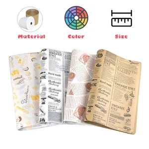 Recyclable Custom Logo Greaseproof Food Wrappers Custom Sandwich Burger Food Wrapping Paper