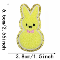 Groothandel Easter Chenille Iron On Applique Kleine Bunny Heat Patch Schattige Chenille Patches Easter Konijn Patch Voor Kleding