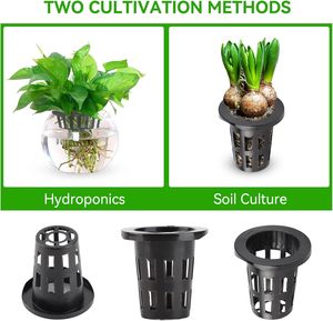 Pots en filet perforé en PVC pour hydroponie de jardin, pots ronds en filet, pots pour culture hydroponique, réutilisables, écologiques, 400 ml - Product Image 4