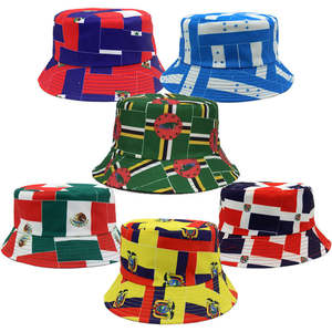 Chapeau seau décontracté pour voyage en plein air été adulte pêcheur chapeaux seau personnalisés chapeaux seau drapeau national des caraïbes - Product Image 1