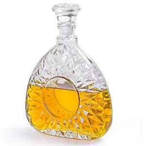 Decantador de Licor de Vidrio con Tapón Hermético y Diseño Estampado en Oro para Whisky, Brandy, <span class=keywords><strong>Bourbon</strong></span>, 25oz/750ml - Product Image 1