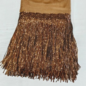 Chất lượng cao 20cm 7.8in sáng bóng váy cưới Mạng Che Mặt cô dâu paillette <span class=keywords><strong>Sequins</strong></span> ren TRIM tua rìa cho Ăn mặc - Product Image 5