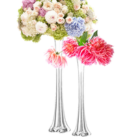 Aeofa tour eiffel en forme de longue tige grand Vase en verre blanc noir Vase de couleur claire pour la décoration florale vase tour eiffel