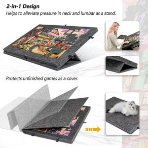 Cross-border Foldable Multifunctional Puzzle Felt <b>Board</b> with Bracket Lid Tilt Thickened Puzzle Toy <b>Board</b> for Children and Adults - Product Image 3