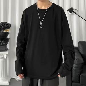 T-Shirt da uomo all'ingrosso autunno e inverno abbigliamento a fondo T-Shirt da uomo in puro cotone, stile Pullover a maniche lunghe - Product Image 6
