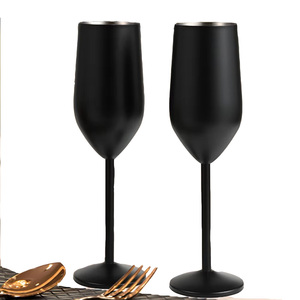 Flûtes à <span class=keywords><strong>champagne</strong></span> en acier inoxydable argentées élégantes de 10 oz, incassables, pour l'Espagne, Yichang, Vienne ancienne - Product Image 1