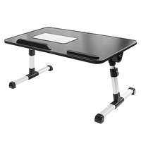 Table portable pliable en cuir pour ordinateur portable, avec des mots, table de bureau ajustable, plateau de lit