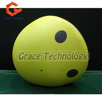 Modèle de boule gonflable de visage de sourire d'éclairage mené pour la décoration de partie, modèle gonflable de dessin animé de jeu de Pacman