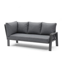 Ensemble de canapés d'extérieur modernes en aluminium avec table foyer pour salon, salle à manger et usage hôtelier – Imperméable, durable et écologique