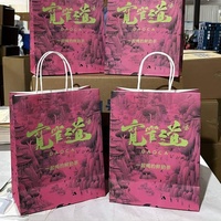 Sacs en papier pour sandwich alimentaire Kraft Sac d'emballage en papier à emporter pour restaurant avec poignée