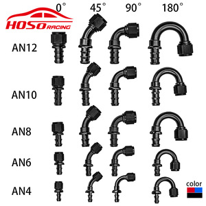 Hoso ขั้วต่อท่อน้ำมันอลูมิเนียมอัลลอยด์สำหรับแต่งรถแข่ง AN4 AN6 AN8 AN12 AN10 0 45 90 180องศาสีน้ำเงินสีแดง - Product Image 3