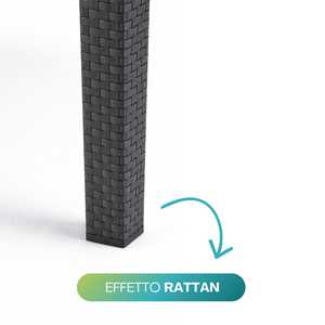Square <b>Plastic</b> Garden <b>Table</b> 79x79x72 Cm Anthracite Rattan Effect Legs <b>Outdoor</b> Use - Product Image 4