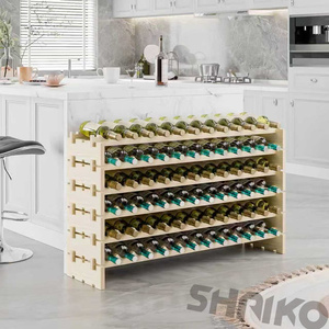 Étagère à vin en bois massif personnalisable de haute qualité, étagère à vin empilable multicouche pour bar à domicile, <span class=keywords><strong>cave</strong></span>, restaurant - Product Image 2