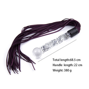 องคชาติชายและหญิง SM อีโรติกของเล่นทางเพศหนังทรงหลวมแส้แก้วดิลโด้แบบสองจุดประสงค์เสียบก้นไม้ตีก้น - Product Image 3