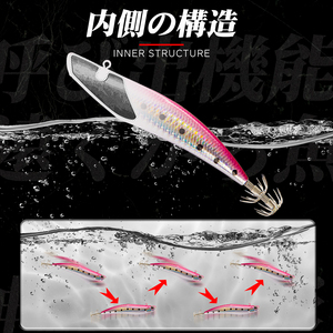 Señuelo Artificial Rígido Hunthouse Tipo Lápiz 110mm/30g para Jigging y Pesca de Calamar con Anzuelo <span class=keywords><strong>Egi</strong></span> para Lago y Río - Product Image 6
