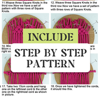 Kit de fabrication de sous-verres en macramé de luxe style nordique bohème, avec motif cœur et pompon, isolant thermique, accompagné d'un tutoriel de mariage, idéal pour un cadeau