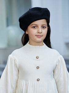 2025 venta al por mayor niños niñas Negro Blanco rojo lana boina francesa sombrero artista sombrero sólido cálido gorra invierno otoño - Product Image 2