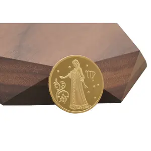 Delicate metal crafts Virgo zodiac custom metal 3d gold sovereign coins Special commemorative coins can be customized for you