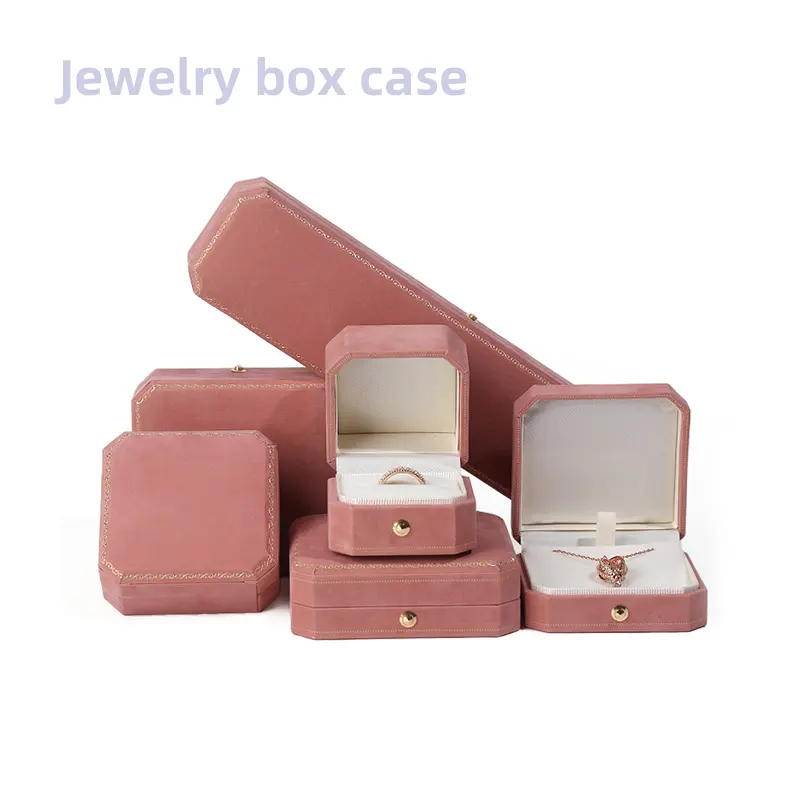 Venta al por mayor Paquete de joyería Caja de joyería personalizada Cuero PU Pulsera de lujo Collar Pendientes Anillo Embalaje de papel Caja de joyería