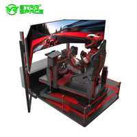 Simulateur de course pour jeu de F1 avec grand cockpit à détection de mouvement, trois écrans, siège dynamique à six axes et force G, équipement MR VR