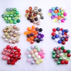 Pink Color Mix Colorful Wholesales New Fashion 20mm 100pcs Custom New Beads For Jewelry Making Acrylic Chunky Beads