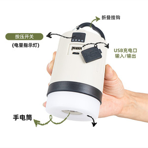 Lámpara de Camping LED Portátil Recargable con Asa para Uso en Exteriores - Product Image 3