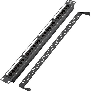 Panel de Conexiones de Red de 24 Puertos Cat6 UTP de 19 Pulgadas con Barra Trasera Extraíble 1U, Carcasa de Aleación de Aluminio IP67 - Product Image 1
