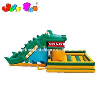 Gonflable videur avec toboggan crocodile gonflable trampoline pour enfants, center de jeu gonflable