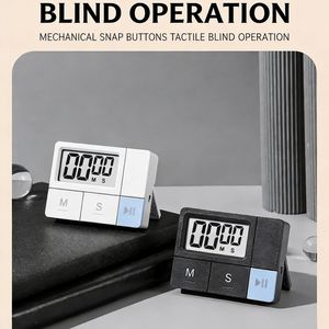 Minuterie de cuisine numérique portable avec écran LCD, <span class=keywords><strong>compte</strong></span> à <span class=keywords><strong>rebours</strong></span>, alarme sonore, support, pour la cuisine, la douche, l'étude, fonctionne sur piles, chronomètre en plastique - Product Image 3