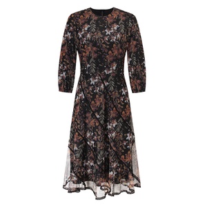 Mô Hình Quần Áo Làm Cho Nhà Thiết Kế Thời Trang Sang Trọng Căng Xù Hoa In Sheer Đôi Lớp Lưới Organza Ăn Mặc Phụ Nữ - Product Image 1