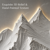 Décoration murale moderne en 3D avec éclairage LED, peinture de montagne enneigée, MDF PVC superposé, pour la décoration du salon