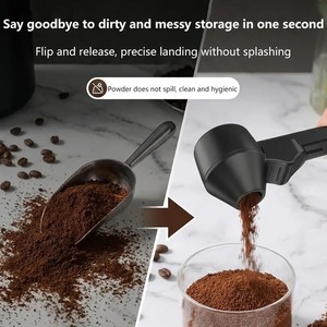 Leak Proof Sliding <b>Coffee</b> Scoop Funnel Long Handle Measuring <b>Spoon</b> Reusable Multi Purpose Kitchen Gadget <b>Coffee</b> Accessories - Product Image 5