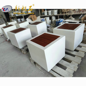 New <b>Stone</b> Building Materials Square Cement Bench XMS006 High Performance Concrete Outdoor Municipal <b>Landscape</b> Use - Product Image 1