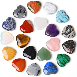 20PCS Natural Crystal <strong>Heart</strong> <strong>Shaped</strong> Healing Spiritual <strong>Stones</strong> Polished <strong>Chakra</strong> Valentine's Day Favors for Women Men Bulk Pendant - Product Image 1