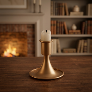 Porte-bougie en fer doré vintage, petit, bas, durable, décoration d'intérieur, bougeoirs de Noël, modèle ZT07 - Product Image 1