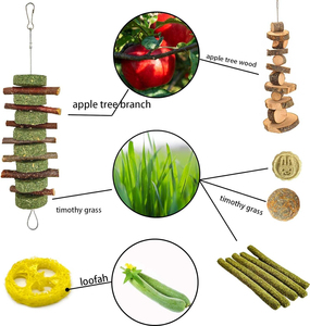 Muestra Gratis, Palitos de Madera Natural Seguros y No Tóxicos para Hámsteres y Conejos, Bolas de Madera para Masticar, Juguetes para Mascotas - Product Image 2