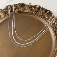 Ensemble de chaînes à maillons en corde torsadée à trois couches en argent avec chaîne serpent 2.5 et collier Figaro 35 + 38 + 42cm à la mode N0441