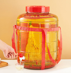 Wholesale 5L 8L 13L 15L18L Empty Wide Mouth Fermenter Homebrew Big Size Glass Jar Wine Glass Carboy With Plastic Cap - Product Image 3