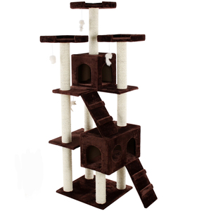 Arbre à chat de luxe avec <span class=keywords><strong>griffoir</strong></span> en forme de feuille, maison de jeu pour chat, <span class=keywords><strong>griffoir</strong></span> en <span class=keywords><strong>carton</strong></span> <span class=keywords><strong>ondulé</strong></span> pour chat - Product Image 1